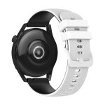 Bracelet pour huawei watch gt3 46mm silicone bicolore textur blanc / noir