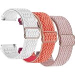 Bracelet int�gr� en nylon a motif 3 vagues (rose corail, rose, blanc), adapt� au bracelet apple watch ...