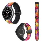 Bracelet montre 18 mm en silicone et cuir vritable : petales multicolore