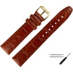 Bracelet de montre 20mm cuir croco (ca�man) gaufrage avec couture - kit de montage d'outils 52920