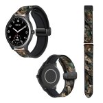 Bracelet montre 22 mm en silicone et cuir vritable : ecorce bois