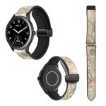 Bracelet montre 22 mm en silicone et cuir v�ritable : rosace