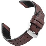 Bracelet montre 22mm silicone cuir d�gagement rapide - bracelets de remplacement pour montres connect�es[let91 ...