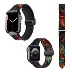 Bracelet montre pour apple iwatch 18 mm (38 / 40 / 41 / 42 / 44 / 45 mm) en silicone et cuir vritable ...