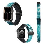 Bracelet montre pour apple iwatch 20 mm (38 / 40 / 41 / 42 / 44 / 45 mm)en silicone et cuir v�ritable ...