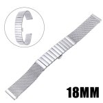 Bracelet de montre argent en acier inoxydable, 1 pice, extrmit droite, fermoir papillon, 18mm / 20mm ...