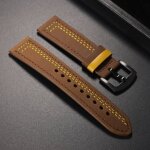 Bracelet de montre en cuir vritable, 18mm 20mm 22mm 24mm, a dgagement rapide, pour samsung galaxy watch ...