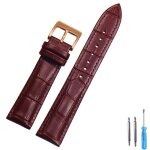 Bracelets de montre en cuir vritable avec boucle ardillon en acier, bracelet de ceinture de poignet, ...