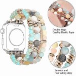 Bracelet de montre extensible en perles de cristal style boh�me chic et pierre naturelle (40 mm / 38 ...