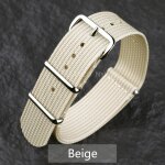 Bracelet de montre en nylon 20mm 22mm bracelets de montre confortables boucle nervure militaire lavable ...