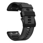 Bracelets de montre en silicone souple 26 mm pour garmin fenix 6x / fenix7x / 7x pro le noir