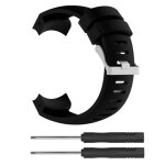 Bracelet de montre en silicone pour suunto core alu noir