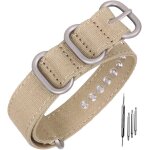 Bracelet de montre en toile, nato strap militaire bracelet de rechange canvas 20mm pour homme femme bracelet ...