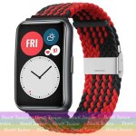 Bracelet de montre tress en nylon pour huawei watch fit 2, boucle elastique, bracelet rglable, connecteur ...