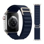 Bracelet en nylon boucle alpine bleu nuit pour apple watch serie 9 8 7 6 5 4 3 2 1 se 42mm 44mm 45mm ...