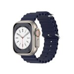 Bracelet en silicone ocean waves para apple watch se 3 - 44mm - azul escuro