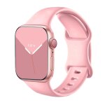 Bracelet silicone rose souple pour apple watch serie 9 8 7 6 5 4 3 2 1 se 42mm 44mm 45mm 49mm - visiodirect ...