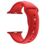 Bracelet silicone rouge souple sport mixte remplacement montre pour apple iwatch 44 mm taille s / m