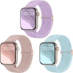 Bracelets tress compatibles avec bracelet apple watch 40mm 38mm 41mm 42mm, bande elastique en tissu ...