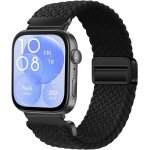 Bracelet tress� en nylon compatible avec huawei fit 3 / 4 / 4 pro, bracelet elastique a boucle magn�tique ...
