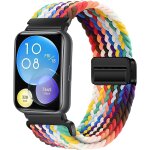 Bracelet tress� nylon compatible avec huawei watch fit 2, bracelet elastique a boucle magn�tique pour ...