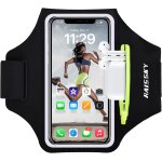 Brassard de sport avec airpods cl� de voiture poche zipp�e, brassard de t�l�phone r�sistant a l'eau pour ...