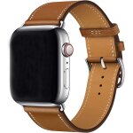 Brun compatible avec bracelet apple watch 42mm 44mm 45mm, cuir marron single tour bande de remplacement ...