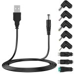 Câble d'alimentation universel 5 v usb vers dc 5. 5 x 2. 1 mm - câble de charge avec 8 connecteurs (5. ... Câble d'alimentation universel 5 v usb vers dc 5. 5 x 2. 1 mm - câble de charge avec 8 connecteurs (5. ...