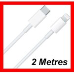 Cable usb 2 metres type c vers lightning compatible apple 20w pd compatible apple iphone 12 11 pro xs ...