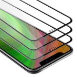 Cadorabo 3x plein ecran film de protection compatible avec apple iphone x / xs en transparent avec noir ...