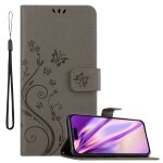 Cadorabo housse compatible avec apple iphone 14 pro en gris floral - etui de protection au design floral ...