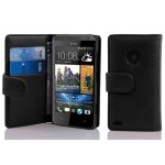 Cadorabo housse compatible avec htc desire 300 en oxid noir - etui de protection en similicuir structur ...