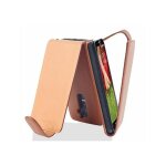 Cadorabo housse compatible avec lg g2 en noisette marron - etui de protection au design flip en similicuir ...