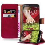 Cadorabo housse compatible avec lg g2 en rouge cerise - etui de protection avec fermeture magn�tique, ...