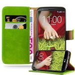 Cadorabo housse compatible avec lg g2 en vert pre - etui de protection avec fermeture magn�tique, fonction ...