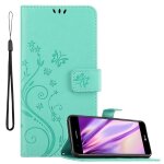 Cadorabo housse compatible avec lg k10 2018 / k11 / k11 plus en turquoise floral - etui de protection ...