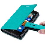Cadorabo housse compatible avec nokia lumia 925 en turquoise petrole - etui de protection avec fermeture ...