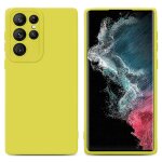 Cadorabo housse compatible avec samsung galaxy s22 ultra en fluid jaune - etui de protection en silicone ...