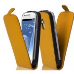 Cadorabo housse compatible avec samsung galaxy s3 mini en jaune - etui de protection au design flip en ...