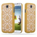 Cadorabo housse compatible avec samsung galaxy s4 en or - hard case etui de protection au design fleur ...