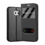 Cadorabo housse compatible avec samsung galaxy s6 edge en noir com�te - etui de protection avec fermeture ...