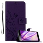 Cadorabo housse compatible avec sony xperia l3 en lilas fonce floral - etui de protection au design floral ...