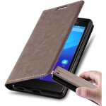 Cadorabo housse compatible avec sony xperia m5 en marron caf� - etui de protection avec fermeture magn�tique, ...