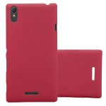 Cadorabo housse compatible avec sony xperia t3 en frosty rouge - hard case etui de protection � l'aspect ...