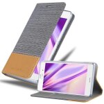 Cadorabo housse compatible avec sony xperia z3 en gris clair marron - etui de protection avec fermeture ...
