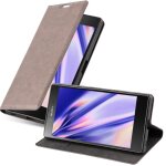 Cadorabo housse compatible avec sony xperia z5 en marron caf� - etui de protection avec fermeture magn�tique, ...