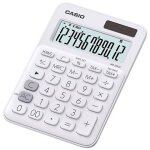 Calculatrice de bureau casio ms - 20uc 12 chiffres - blanc - alimentation batterie et solaire