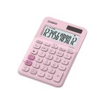 Calculatrice de bureau casio ms - 20uc 12 chiffres - rose - alimentation batterie et solaire