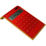 Calculatrice �lectrique pour bureau � domicile avec �cran lcd inclin� � 10 chiffres (rouge)