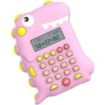 Calculatrice pour enfants, calculatrice de forme de dinosaure rose, calculatrice d'apprentissage intelligente ...